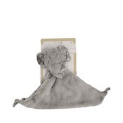 Wholesale - 10"X10" GREY ELEPHANT W/ POLKA DOT BABY BLANKET WITH RATTLE, UPC: 734689997510
